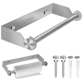 Küchenpapierhalter Wandmontage, 28cm Edelstahl Küchenrollenhalter, Rollenhalter Unter Schrank Bohren, Papierrollenhalter Wand für Küche Schrank Bad Spülbecken - Silber