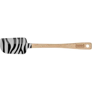 Kaiser Go wild Teigschaber Dough Scraper 23 x 4 cm, 100% Silikon, Holzgriff, hitzebeständig, Silikonschaber, zebramuster