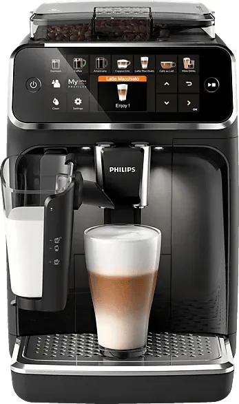 Philips Serie 5400 Kaffeevollautomat – LatteGo Milchsystem, 12 Kaffeespezialitäten, Intuitives Display, 4 Benutzerprofile, Schwarz