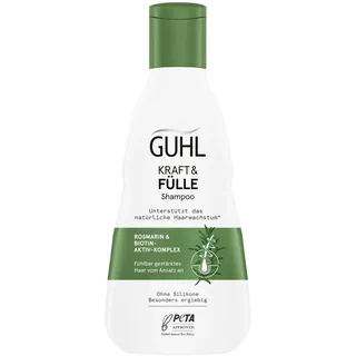 Guhl Kraft & Fülle Shampoo - Fühlbar gestärktes Haar vom Ansatz an - Inhalt: 250 ml - Mit Rosmarin & Biotin-Aktiv-Komplex