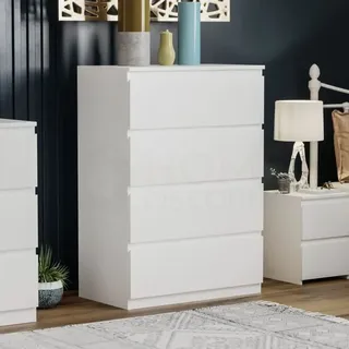 Denver 4 Drawer Chest of Drawers Bedroom Storage Furniture, White