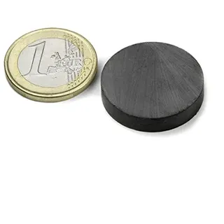 20 x Scheibenmagnet Rundmagnet Ø25 x 5mm Ferrit Y35 - Haftkraft 900g - Keramik-Magnet rund, unbeschichtet - 20 Stück - Magnetscheiben