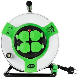 REV Ritter REV Kabeltrommel Außen 50 m H05RR-F 3G1,5mm2, schwarz grün