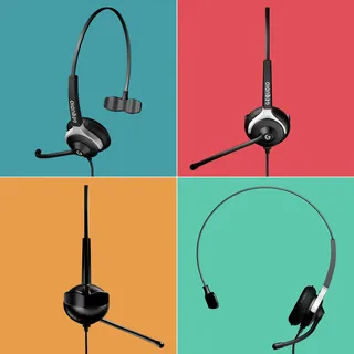 GEQUDIO Headset 1-Ohr mit 3,5mm Klinke