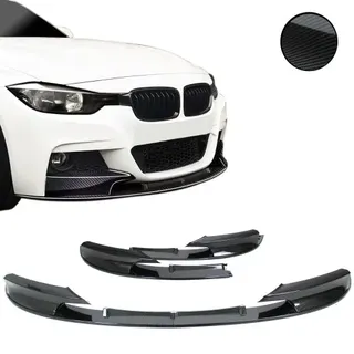 Frontspoiler Frontspoilerlippe Frontflap Spoiler Splitter Carbon Optik, 2-teilig+ABE+ für F30, F31, 10/2011-2019 passend für BMW 3er, F30, F31, 10/2011-2019  (nur für M-Paket)