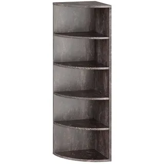 Ricoo Eckregal stehend hängend 110 x 33 x 33 Bücherregal Wand WM059-BG Holz Corner Shelf 5 Ablagefächer Schweberegal klein Beton-Optik