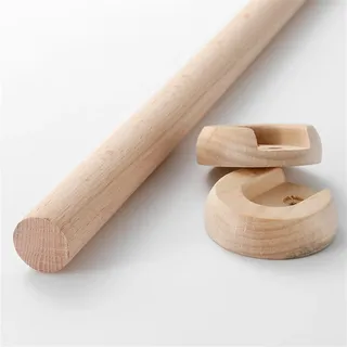 SEEHA 1 Packung Kleiderstange aus Holz, hochwertige runde Kleiderstange for Aufhängen von Kleidung, Kleiderstange aus Naturholz mit Endstützen zur Aufbewahrung im Schrank(D2.5cm/0.98in,L 80cm/31.4In)
