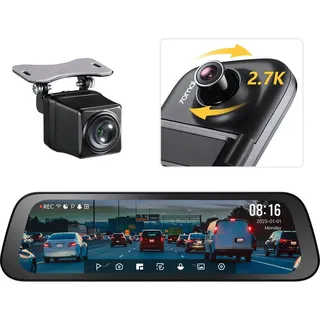 70mai 2.7K Spiegel Dashcam S500 mit 1080P Rückfahrkamera, Dashcam Auto Vorne Hinten 9.35'' IPS TouchScreen, Autokamera 138° Weitwinkel