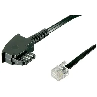 goobay 68537 Telefonkabel 10m / TAE-F Stecker auf Westernstecker / RJ11 RJ14 6P4C Router Kabel / Flachkabel Telefon Siemens Telekom Vodafone / DSL Kabel / 10 Meter