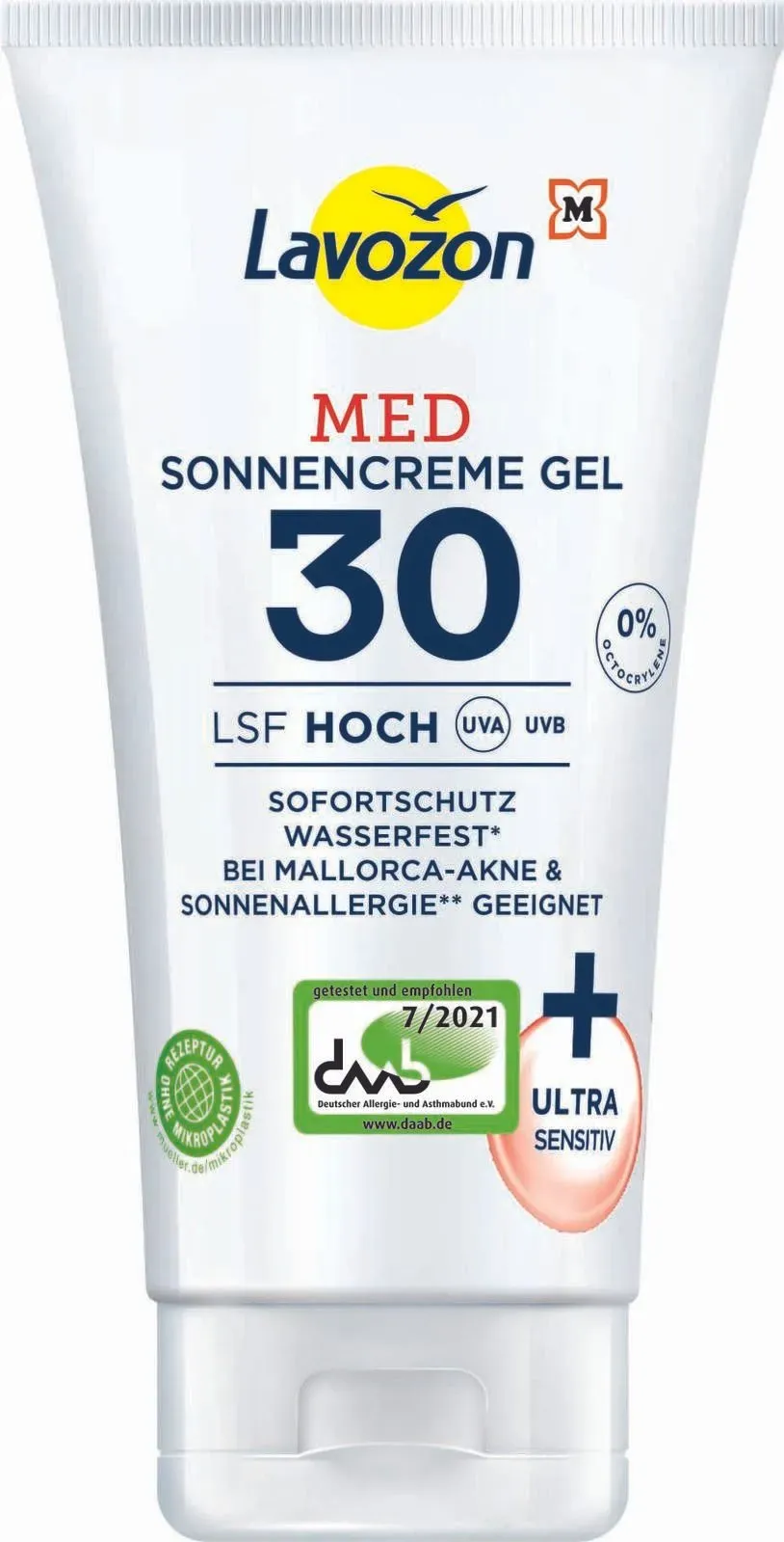 Lavozon LSF 30 Hoch MED Gel Sonnencreme 150 ml