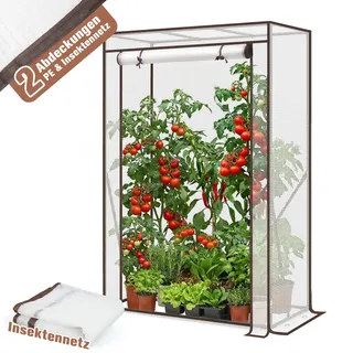 Tomatenhaus 50 x 100 x 150cm Gartenhaus Tomatenhaus Treibhaus mit PE Gitterfolie