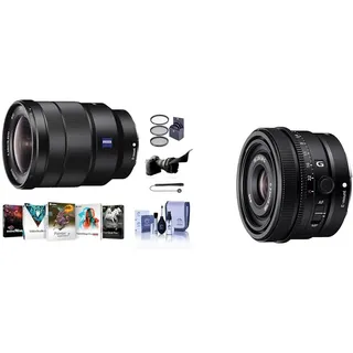 Sony SEL-1635Z Zeiss Weitwinkel-Zoom-Objektiv & SEL24F28G | Vollformat FE 24mm F2.8 G - Premium G Serie Objektiv mit Festbrennweite