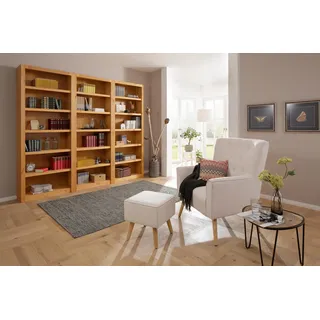 Home Affaire Bücherwand »Bergen«, aus schönem massivem Kiefernholz, 3 tlg. beige