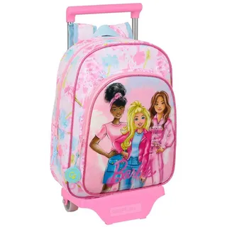 Barbie Schulrucksack mit Rädern Barbie Painterly Rosa Himmelsblau 26 x 11 x 67 cm 26 x 34 x 11 cm - Rosa