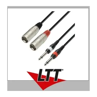 Adam Hall Cables Audiokabel K3 TMP 0300 - 2 x XLR-Stecker auf 2 x 6,3 mm Klinken-Stecker 3,0m (K3tmp0300)