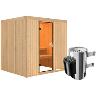 Karibu Sauna Daria-3,6kW 230V Ofen-Steuerung-Ohne Dachkranz