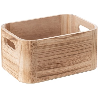 Trend-Center B.V. Holzkiste TENNET, Braun - Paulowniaholz - 22,5 x 11 cm - mit Griffen