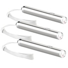 3er Pack 2in1-LED-Taschenlampe & Laserpointer, Edelstahl-Gehäuse