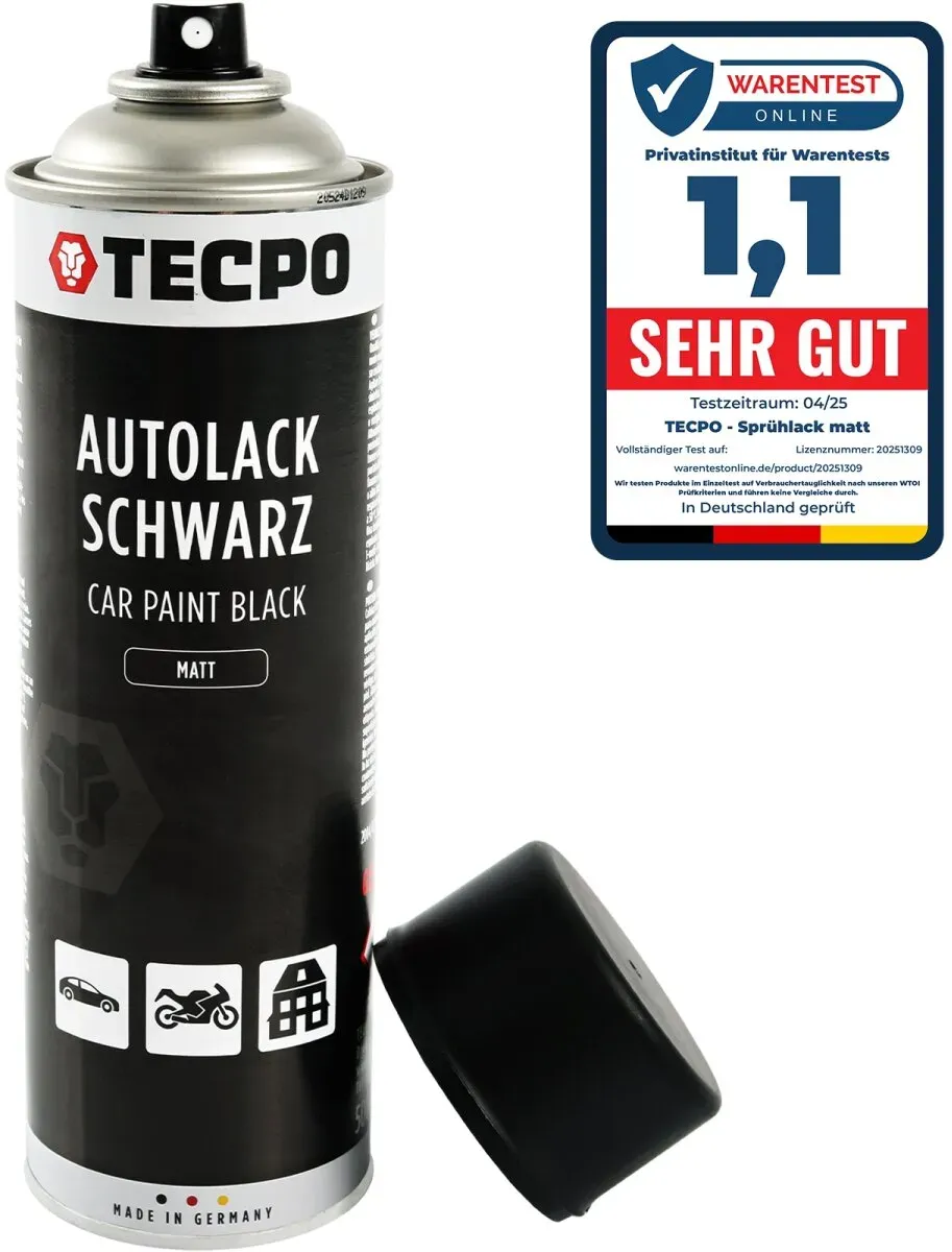 TECPO Autolack schwarz matt 500 ml
