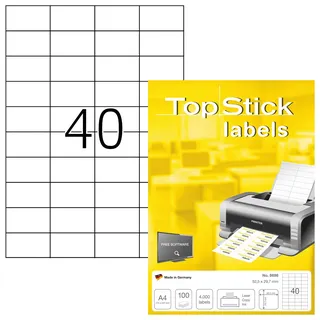 Topstick Top Stick Etiketten Universal 52.5x29.7mm, weiß 100 Blatt (8698)