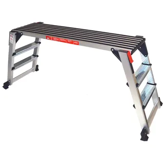 Vesalia Arbeitsplattform Arbeitsbühne Gerüstleiter 70 cm Arbeitshöhe Aluleiter Tritt Stufentritt (70 cm Arbeitshöhe)