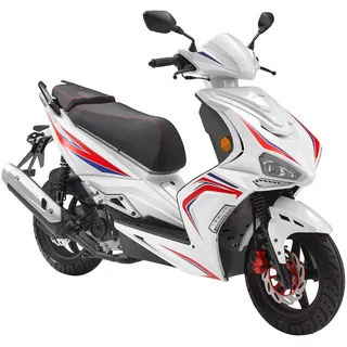 LUXXON F18 Motoroller - City Roller mit 50 ccm - 2,9 PS für max 45 km/h - Weiß