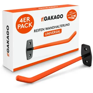 Gakago Reifen-Wandhalterung 4-tlg. für Autoreifen und Felgen