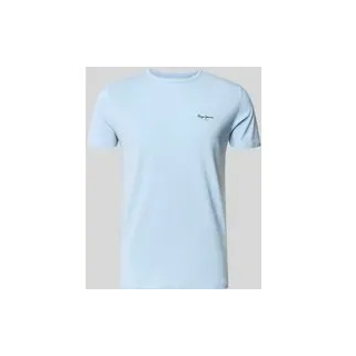 Slim Fit T-Shirt aus Baumwoll-Mix Modell 'ORIGINAL BASIC 3N', Hellblau, M