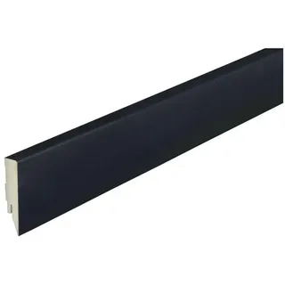 PROVISTON - Sockelleiste mdf Foliert Abgerundetes Profil 16 x 70 x 2500 mm Schwarz Fußleiste Hochwertig
