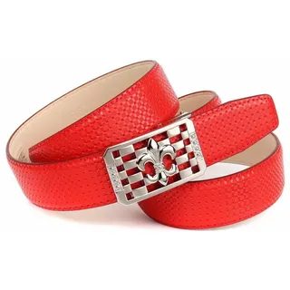 Anthoni Crown Ledergürtel rot 95