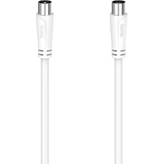 Hama Antennenkabel 90 DB (Antennenstecker, Antennenbuchse, Koaxial, für TV, Kabel-TV, 0,75 m) weiß