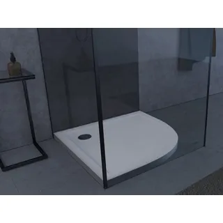 Aurlane Duschtasse Duschwanne Viertelkreis 90 x 90 cm - hochwertige Duschtasse aus Sanitär-Acryl, passend für Viertelkreis-Duschabtrennungen mit einem Radius von 55 cm und einer Grundfläche von 90 x 90 cm