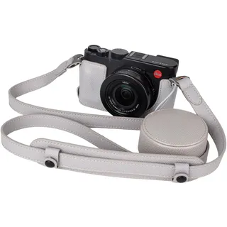 VOVMOEYA Kamera-Schutzhülle für Leica D-LUX8 Kamera, für Leica DLUX8 Halbhülle D-LUX 8 Kameraabdeckung mit vorderem Objektivdeckel und Schultergurt, GRAU