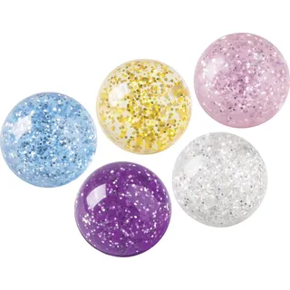 Brunnen 103668306 Gummiball Flummi Glitter, sortiert