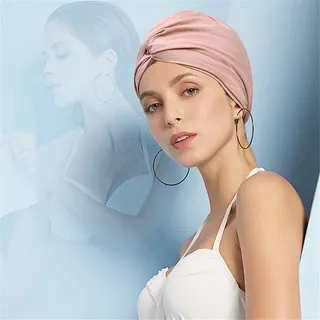 GIVBRO Lange Haar-Badekappe für Damen, plissiert, Badekappe für Erwachsene, elastische Badekappen für Frauen