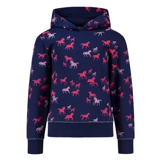 SALT AND PEPPER Mädchen Kapuzensweatshirt mit Pferde Allover Print - 116-122