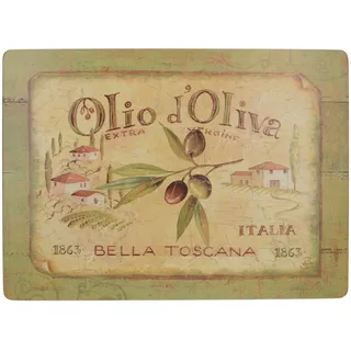 Creative Tops Großes Tischsets 4er Pack, Hochwertige rechteckige Tischsets mit Korkrücken, Olio D Oliva De Kork Tischdecken, Set De 4 Tischsets, je 40cm x 29cm