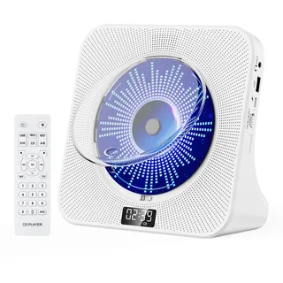 Gueray CD Player Kinder Radio mit CD Players Bluetooth CD-Player mit Lautsprecher Frontanzeige Fernbedienung Unterstützung Timer USB-Wiedergabe AUX-Wiedergabe