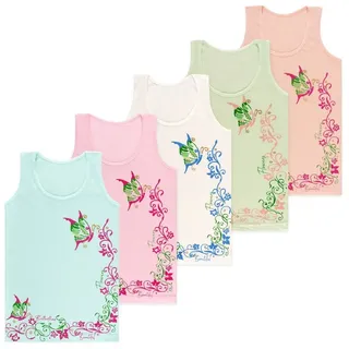 LOREZA 5er Set Unterhemden - Schmetterling - Bunt | Gr.: 104/110