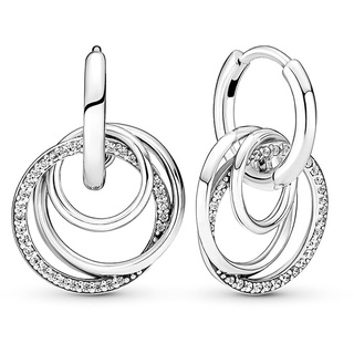 Pandora Familie Familie Für Immer Verschlungene Creolen aus Sterling-Silber, Kompatibel mit PANDORA Moments Armbänder
