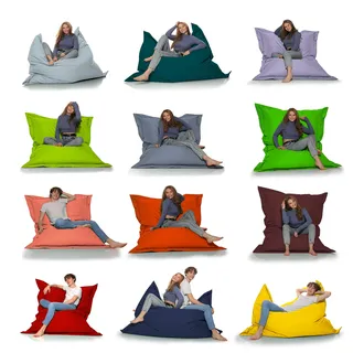 HomeIdeal - Sitzsack 2-in-1 Funktionen Riesensitzsack für Erwachsene & Kinder - Gaming & Entspannen - Indoor & Outdoor da er Wasserfest ist - mit EPS Perlen, Farbe:Weinrot, Größe:100x145 cm