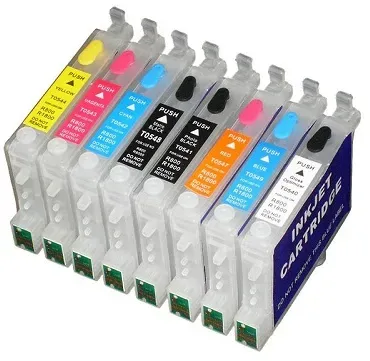 Wiederbefüllbare Tintenpatronen wie Epson T0540-T0549 für Stylus Photo R800 + R1800