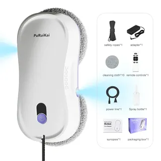 PuRuiKai doppel nozzle household vacuum cleaner remote control robot glass cleaningmachine elektrische glass window cleaning
