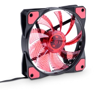 AKYGA AW-12C-BR 15 LED Gehäuselüfter 120 mm Lüfter für PC Molex 12V Rot Black