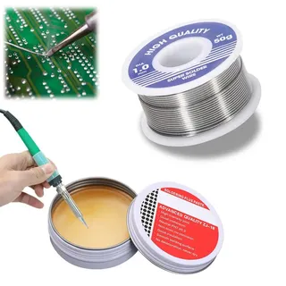 Lötzinn,Lötdraht Lötzinn,Lötzinn 1 MM, Solder Wire,Lötzinn mit Lötpaste,Lötdraht Elektronik,Lötzinn mit Kolophoniumkern,Lötflussmittel-Zinnpaste,für Reparatur Elektrolöten Heimwerken,50g/Rollen