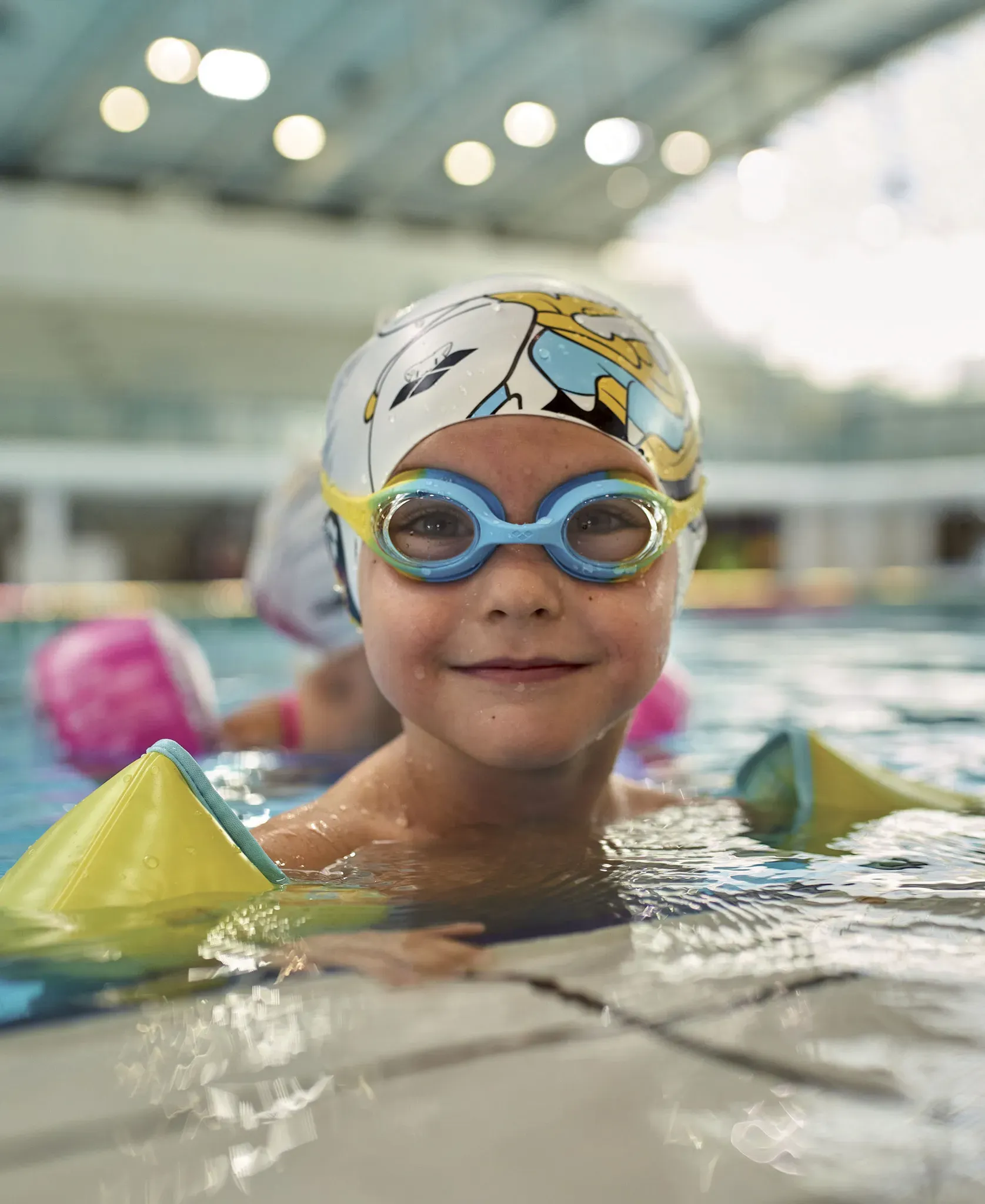 Schwimmbrille Kinder 2-5 Jahre Spider Kids - Clear-yellow-lightblue - Einheitsgröße
