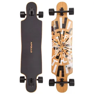 Apollo Longboard Soul Bamboo, Flex 1, 40inch Twin-Tip Drop-Through Freeride Cruiser Board