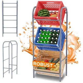 Tronitechnik TroniTechnik® Getränkekistenregal 3 Kisten Kistenregal 3 Kästen Bierkastenständer Getränkeständer mit Wandhalterung
