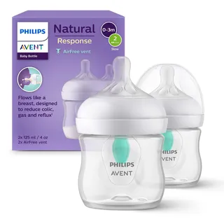 Philips Avent Natural Response - Babyflasche mit AirFree Ventil 125ml, 2er-Pack - SCY670/02