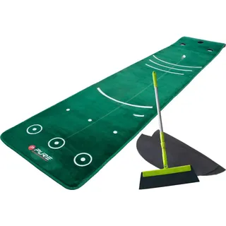 Pure2Improve Golf-Puttingmatte Dual Grain (mit Besen) grün 70x335cm